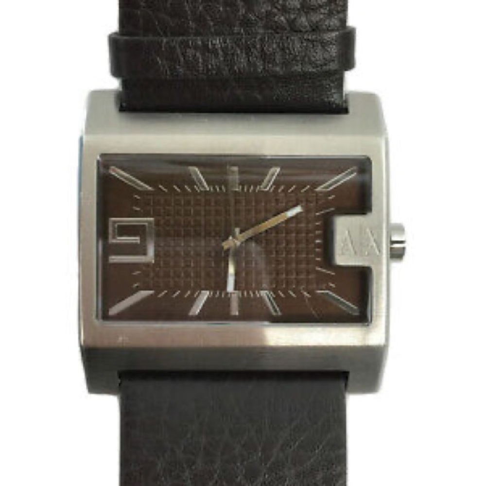 Mens Brown Wide Band Armani Exchange Watch.
